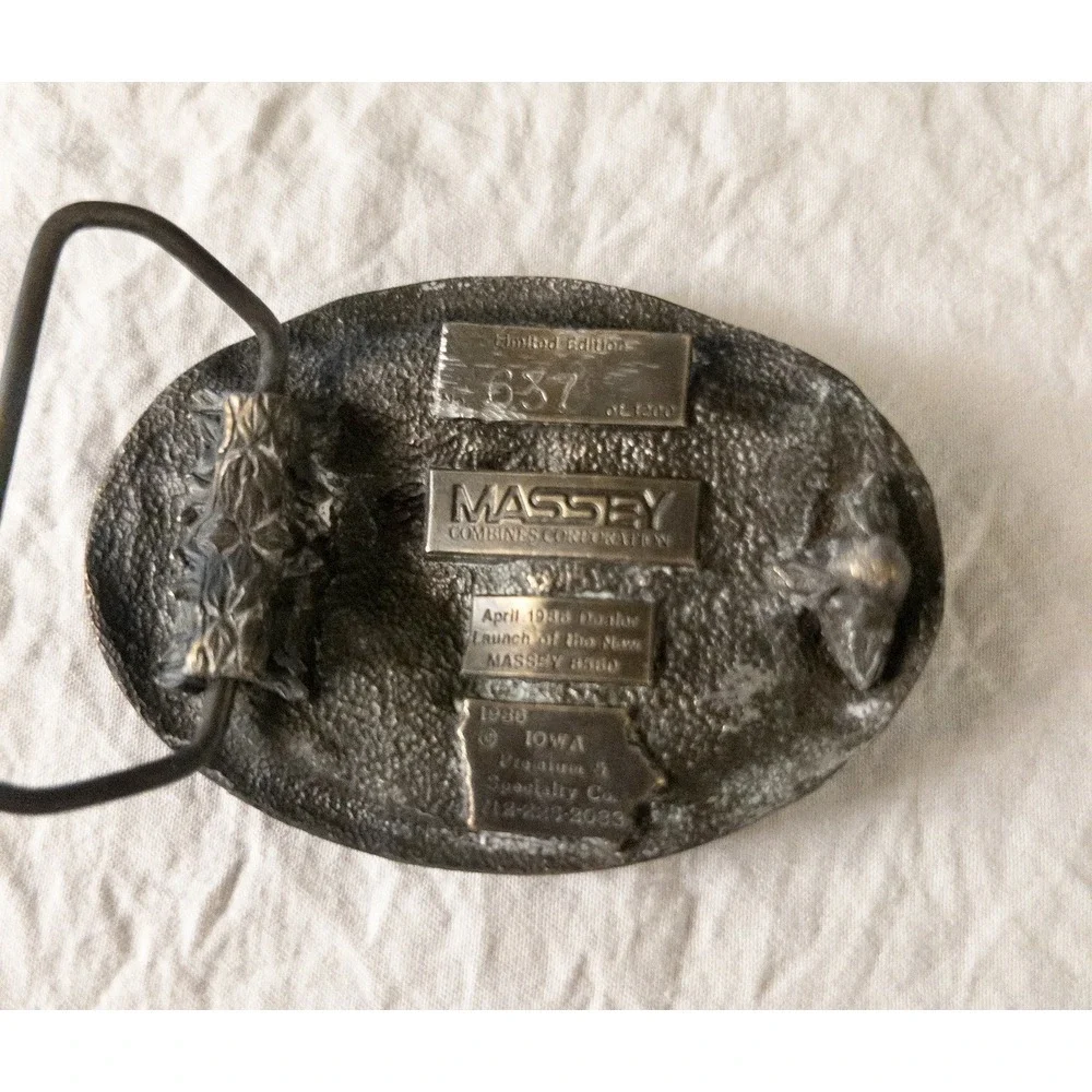 Vintage 1986 Massey Dealer Launch Limited Western Belt Buckle‎ Farming